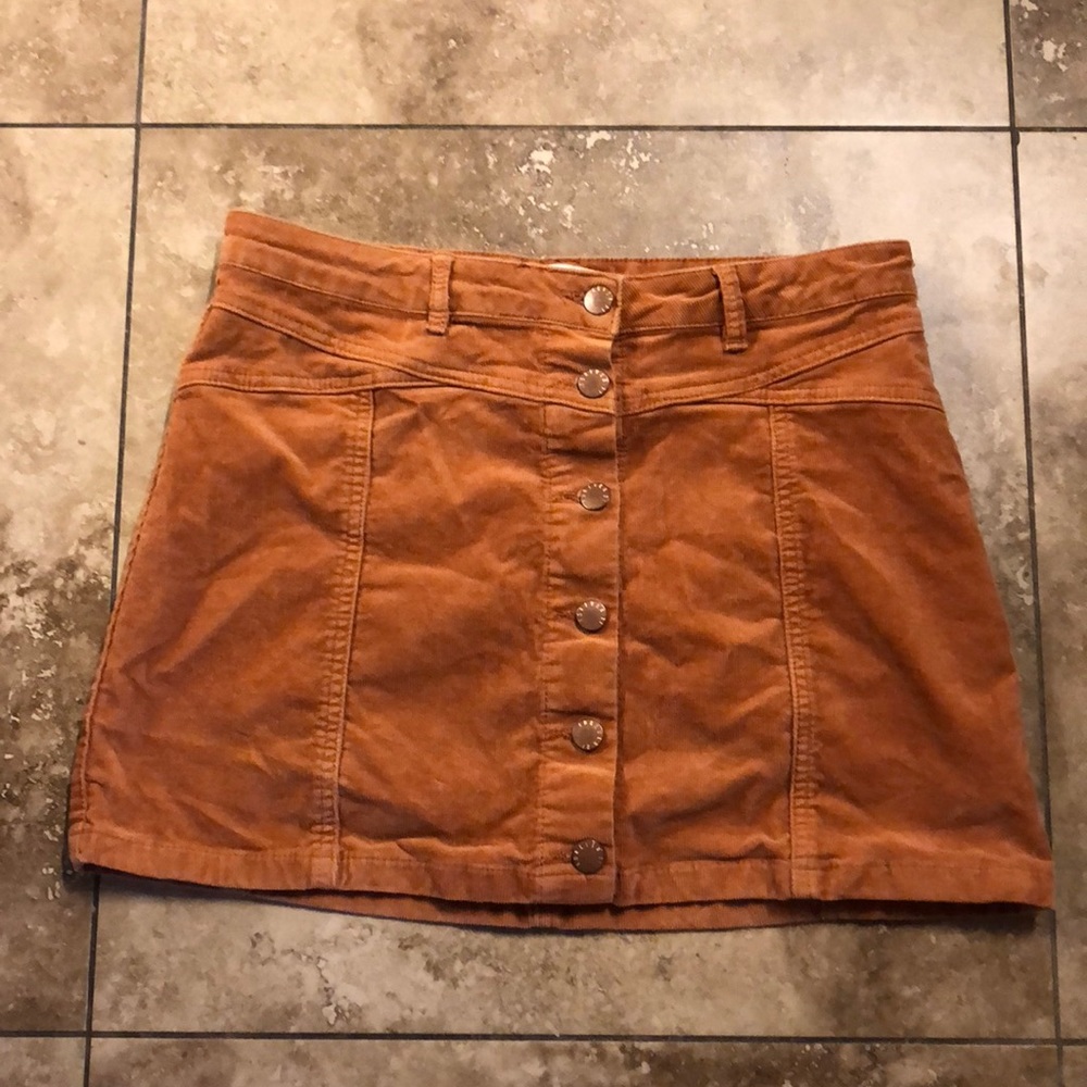 Lightly Warn Burnt Orange Courduroy Skirt